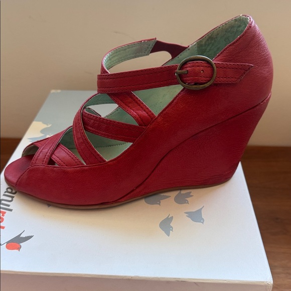 Farylrobin Red Strappy Women's Shoes - Picture 1 of 15